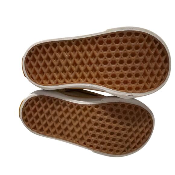 Toddler Old Skool Hook and Loop Shoes Size 5.5 Floral Yellow White - Picture 7 of 7